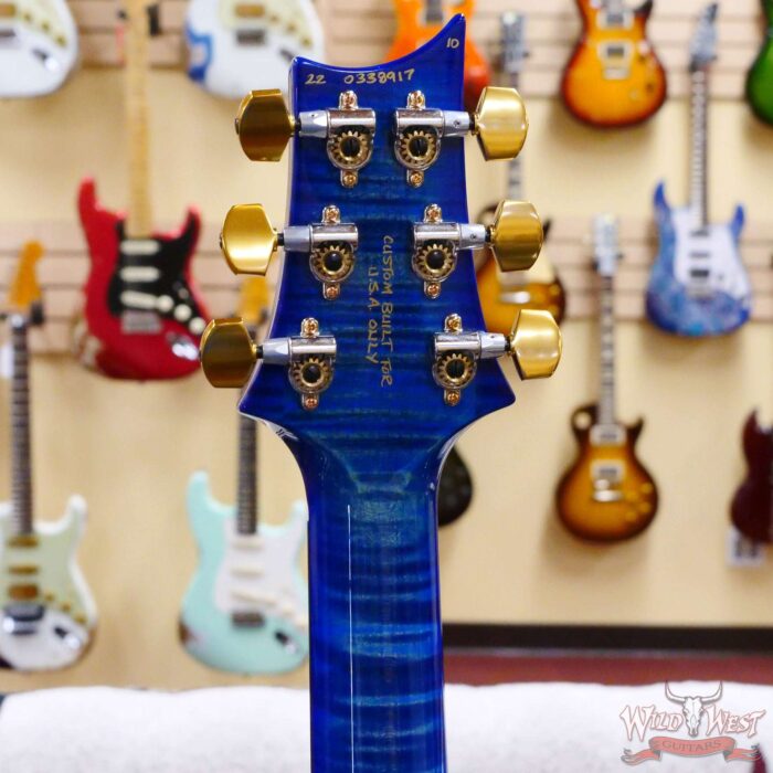 Paul Reed Smith PRS Wood Library 10 Top Modern Eagle V Stained Flame Maple Neck Brazilian Rosewood Board Faded Blue Burst - Image 10