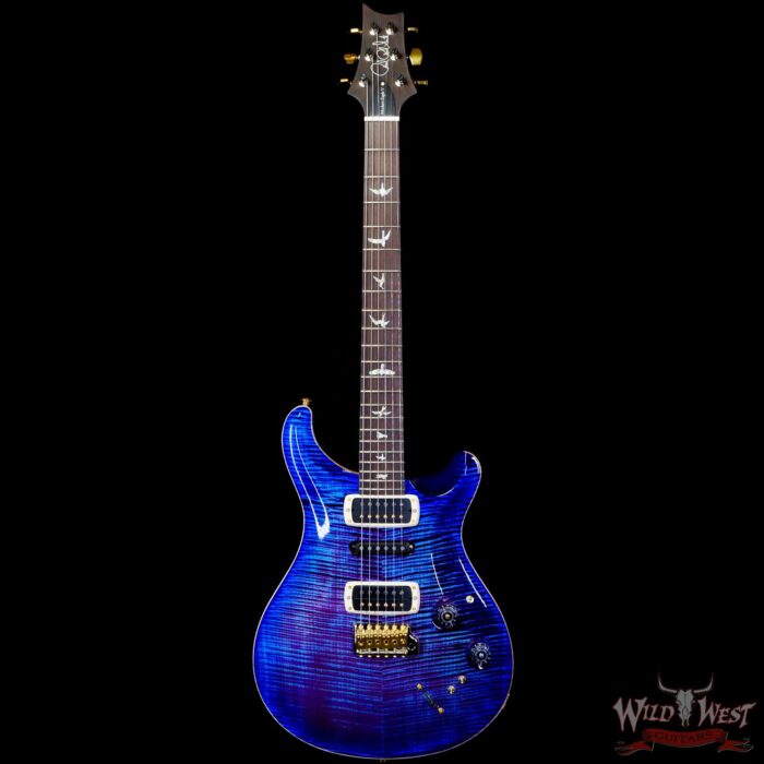 Paul Reed Smith PRS Wood Library 10 Top Modern Eagle V Stained Flame Maple Neck Brazilian Rosewood Board Violet Blue Burst - Image 3
