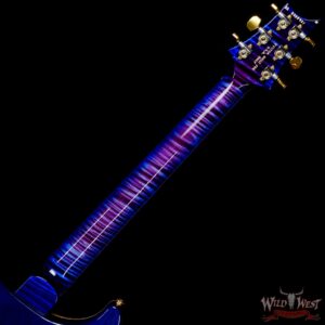 Paul Reed Smith PRS Wood Library 10 Top Modern Eagle V Stained Flame Maple Neck Brazilian Rosewood Board Violet Blue Burst - Image 5