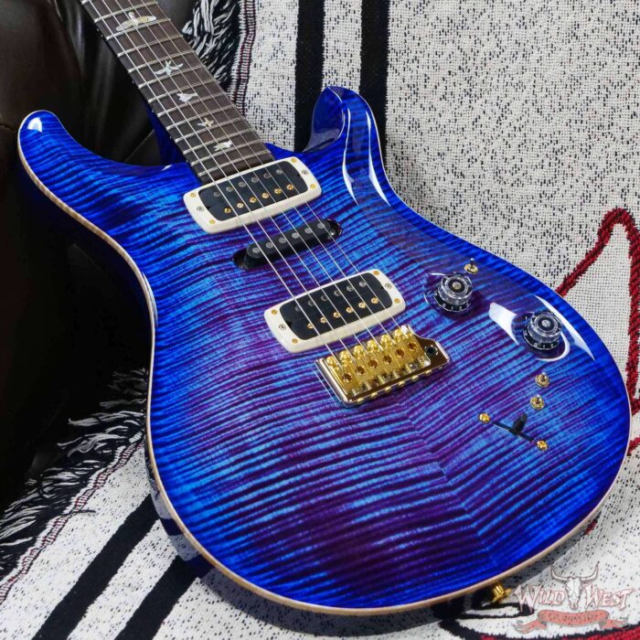 Paul Reed Smith PRS Wood Library 10 Top Modern Eagle V Stained Flame Maple Neck Brazilian Rosewood Board Violet Blue Burst - Image 8