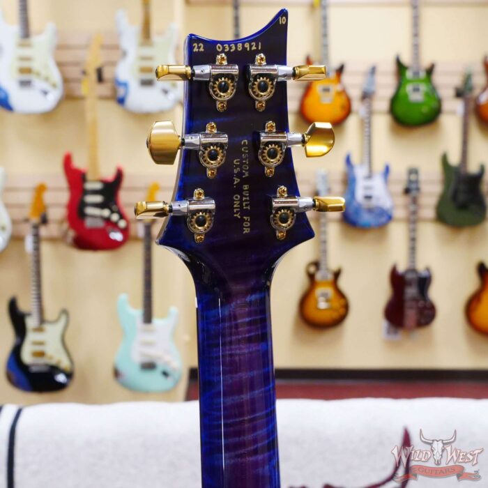Paul Reed Smith PRS Wood Library 10 Top Modern Eagle V Stained Flame Maple Neck Brazilian Rosewood Board Violet Blue Burst - Image 10