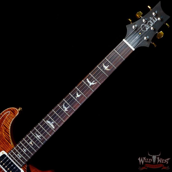 Paul Reed Smith PRS Wood Library 10 Top Modern Eagle V Stained Flame Maple Neck Brazilian Rosewood Board Copperhead - Image 4