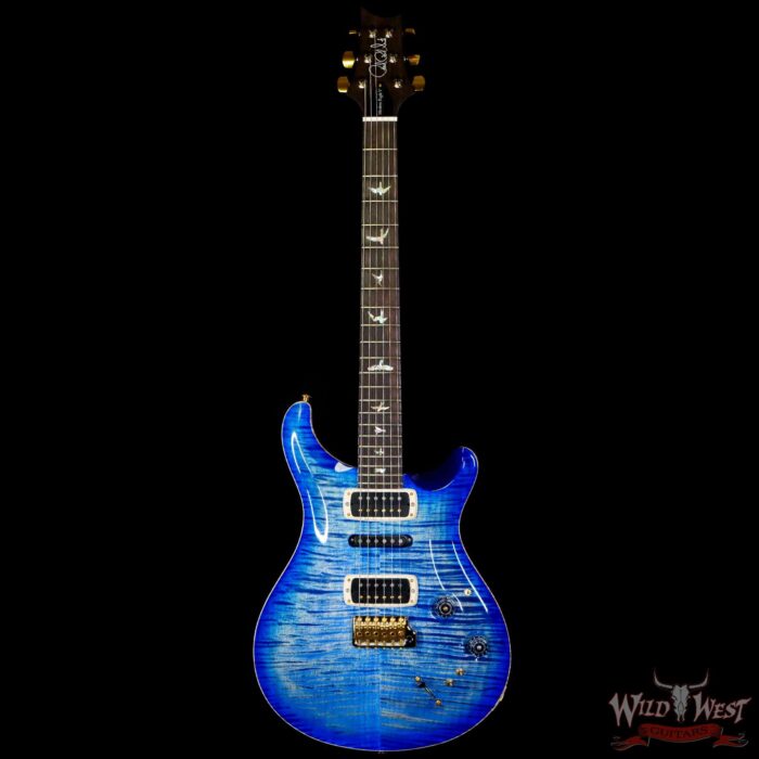 Paul Reed Smith PRS Wood Library 10 Top Modern Eagle V ME5 Flame Maple Neck Brazilian Rosewood Board Faded Blue Burst - Image 3