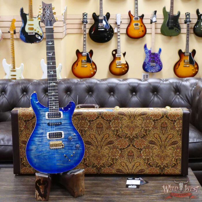 Paul Reed Smith PRS Wood Library 10 Top Modern Eagle V ME5 Flame Maple Neck Brazilian Rosewood Board Faded Blue Burst - Image 6