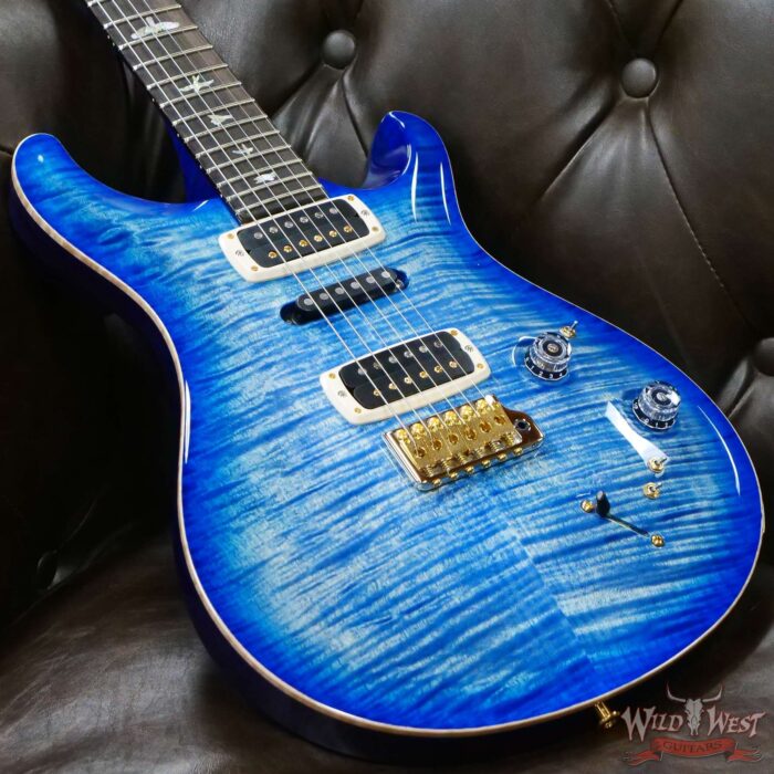 Paul Reed Smith PRS Wood Library 10 Top Modern Eagle V ME5 Flame Maple Neck Brazilian Rosewood Board Faded Blue Burst - Image 8