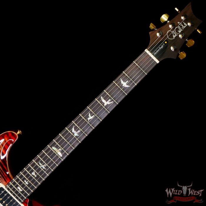 Paul Reed Smith PRS Wood Library 10 Top Modern Eagle V ME5 Flame Maple Neck Brazilian Rosewood Board Charcoal Cherry Burst - Image 4