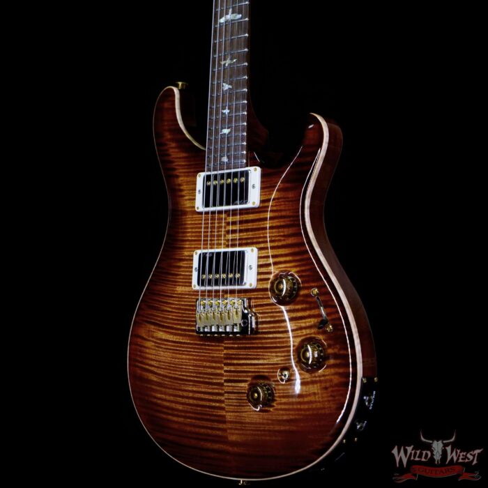 Paul Reed Smith Wood Library 10 Top Custom 24 Piezo P24 Stained Flame Maple Neck Brazilian Rosewood Board Copperhead Burst - Image 2