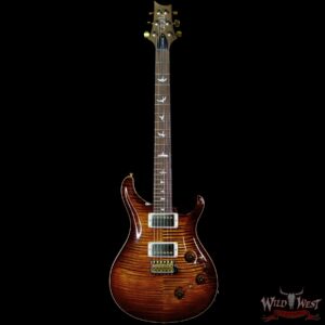 Paul Reed Smith Wood Library 10 Top Custom 24 Piezo P24 Stained Flame Maple Neck Brazilian Rosewood Board Copperhead Burst - Image 3