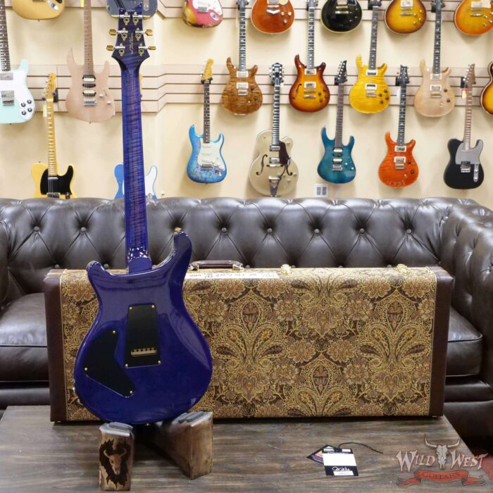 Paul Reed Smith Wood Library 10 Top Custom 24 Piezo P24 Flame Maple Neck Brazilian Rosewood Board Violet Blue Burst - Image 9