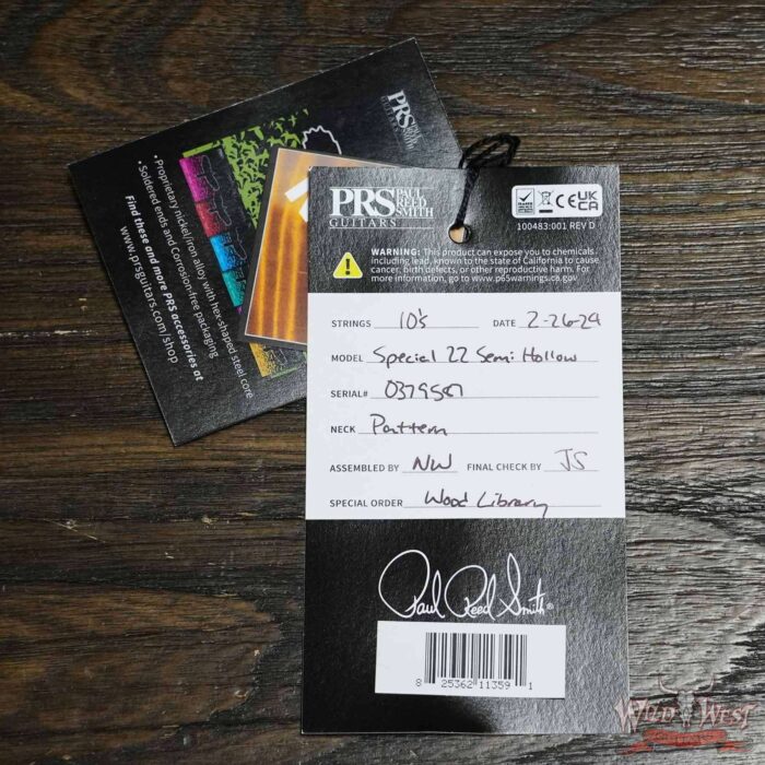 Paul Reed Smith PRS Wood Library 10 Top Special 22 Semi-Hollow Flame Maple Neck Brazilian Rosewood Fingerboard Blue Fade 6.95 LBS (US Only / No International Shipping) - Image 12