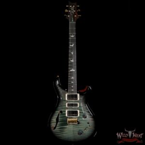 PRS Wood Library 10 Top Special 22 Semi-Hollow Flame Mahogany Neck Brazilian Rosewood Board Trampas Green Smokeburst - Image 3