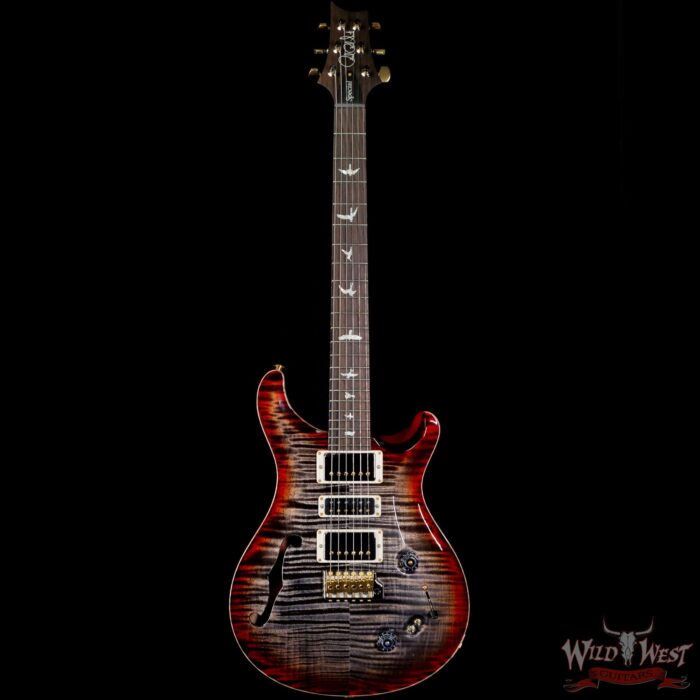 PRS Wood Library 10 Top Special 22 Semi-Hollow Flame Maple Stained Neck Brazilian Rosewood Charcoal Cherry Burst - Image 3