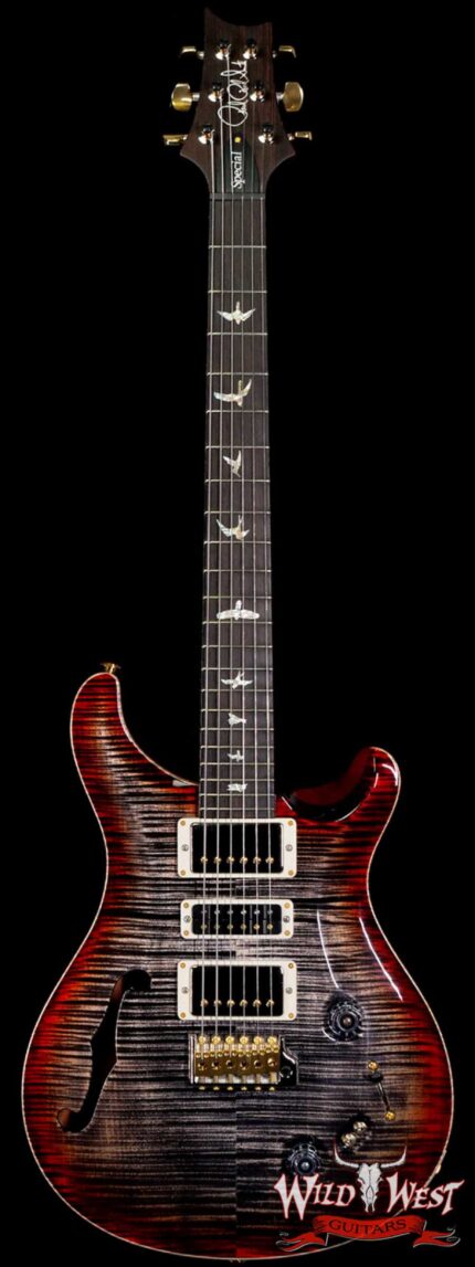PRS Wood Library 10 Top Special 22 Semi-Hollow Flame Mahogany Neck Brazilian Rosewood Charcoal Cherry Burst