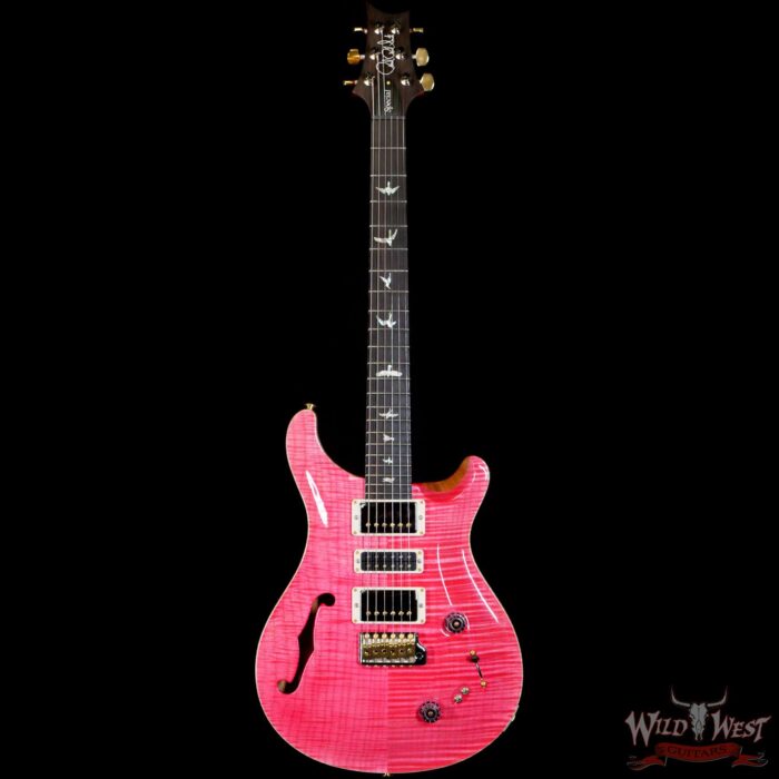 PRS Wood Library 10 Top Special 22 Semi-Hollow Flame Maple Neck with Brazilian Rosewood Board Bonnie Pink - Image 3