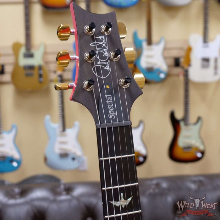 PRS Wood Library 10 Top Special 22 Semi-Hollow Flame Maple Neck with Brazilian Rosewood Board Bonnie Pink - Image 7