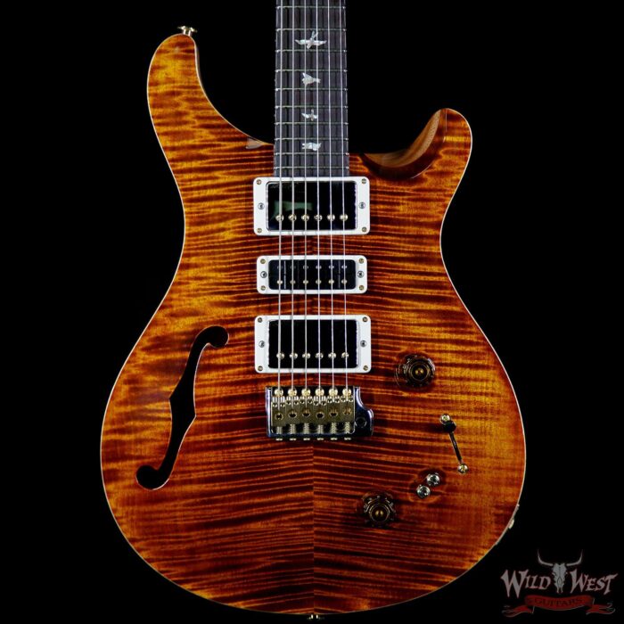 PRS Wood Library Flame 10 Top Limited Edition Special 22 Semi-Hollow Brazilian Rosewood Fingerboard Yellow Tiger - Image 3