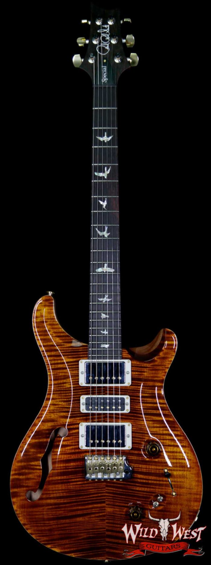 PRS Wood Library Flame 10 Top Limited Edition Special 22 Semi-Hollow Brazilian Rosewood Fingerboard Yellow Tiger - Image 1