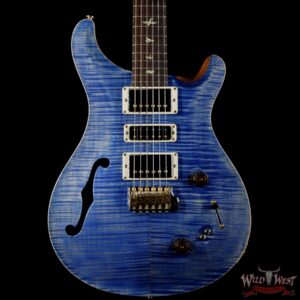 PRS Wood Library Flame 10 Top Limited Edition Special 22 Semi-Hollow Brazilian Rosewood Board Faded Blue Jean - Image 3