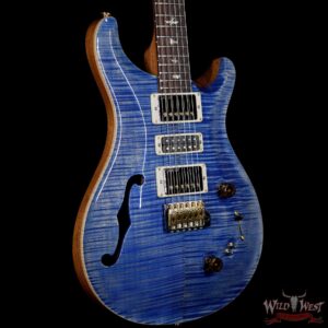 PRS Wood Library Flame 10 Top Limited Edition Special 22 Semi-Hollow Brazilian Rosewood Board Faded Blue Jean - Image 4