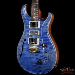 PRS Wood Library Flame 10 Top Limited Edition Special 22 Semi-Hollow Brazilian Rosewood Board Faded Blue Jean - Image 2