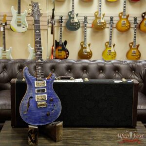 PRS Wood Library Flame 10 Top Limited Edition Special 22 Semi-Hollow Brazilian Rosewood Board Faded Blue Jean - Image 12
