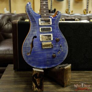 PRS Wood Library Flame 10 Top Limited Edition Special 22 Semi-Hollow Brazilian Rosewood Board Faded Blue Jean - Image 13