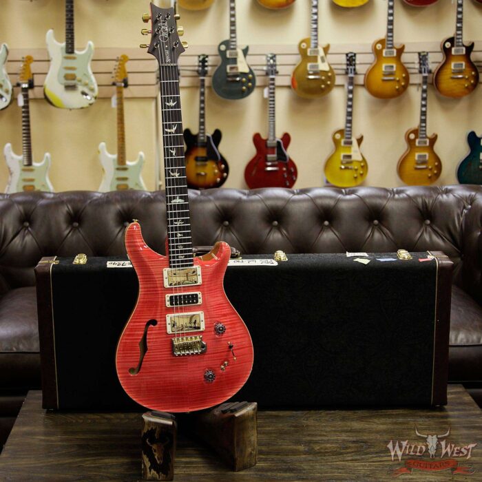 PRS Wood Library Flame 10 Top Limited Edition Special 22 Semi-Hollow Flame Maple Neck Brazilian Rosewood Board Bonnie Pink - Image 12