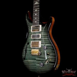 PRS Wood Library 10 Top Special 22 Semi-Hollow Flame Maple Neck with Brazilian Rosewood Board Trampas Green Smokeburst - Image 2