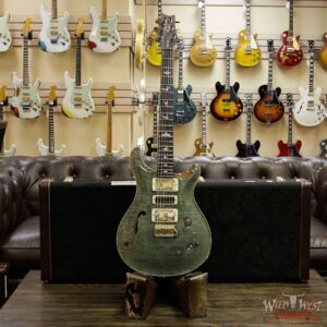 PRS Wood Library Flame 10 Top Special 22 Semi-Hollow Brazilian Rosewood Board Trampas Green - Image 11