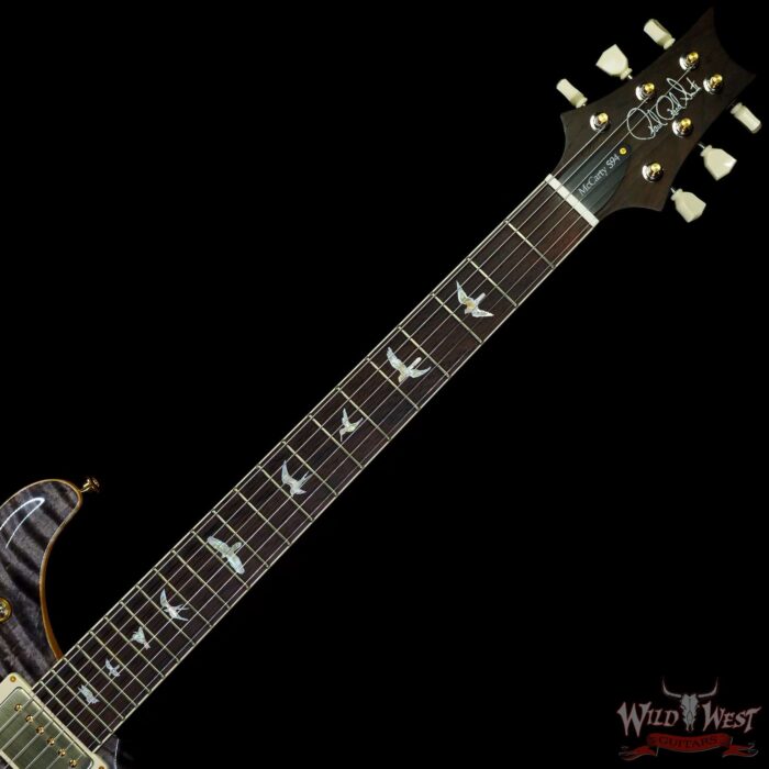 Paul Reed Smith PRS Wood Library Flame 10 Top McCarty 594 Semi-Hollow Brazilian Rosewood Fingerboard Faded Grey Black - Image 4