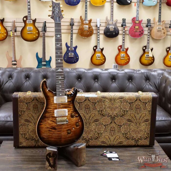 Paul Reed Smith Wood Library 10 Top Custom 24 Piezo P24 Flame Maple Neck Brazilian Rosewood Board Copperhead Smokeburst - Image 6