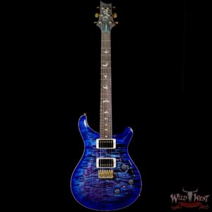 Paul Reed Smith Wood Library 10 Top Custom 24 Piezo P24 Swamp Ash Flame Maple Neck Brazilian Rosewood Board Violet Blue Burst - Image 3