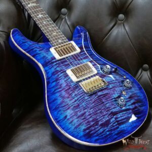 Paul Reed Smith Wood Library 10 Top Custom 24 Piezo P24 Swamp Ash Flame Maple Neck Brazilian Rosewood Board Violet Blue Burst - Image 8