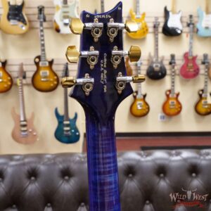 Paul Reed Smith Wood Library 10 Top Custom 24 Piezo P24 Swamp Ash Flame Maple Neck Brazilian Rosewood Board Violet Blue Burst - Image 10