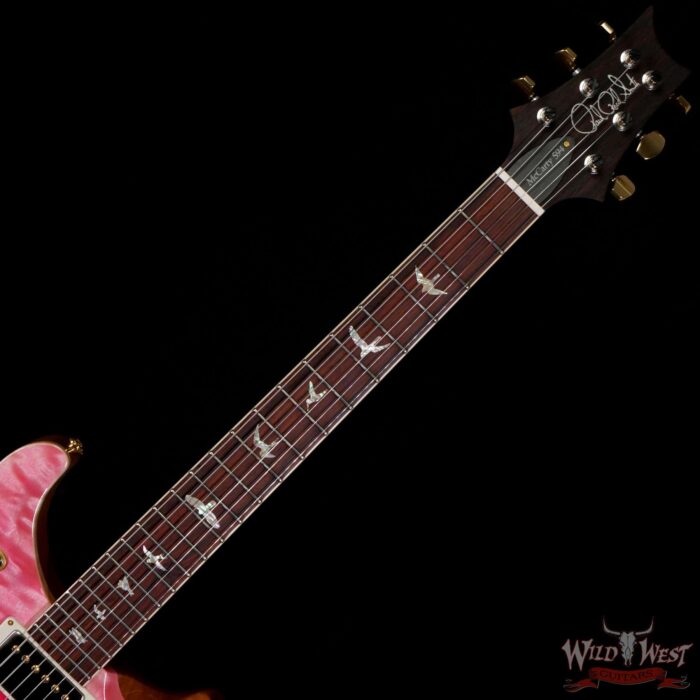Paul Reed Smith PRS Wood Library Quilt 10 Top McCarty 594 Cocobolo Fingerboard Bonnie Pink Fade - Image 4