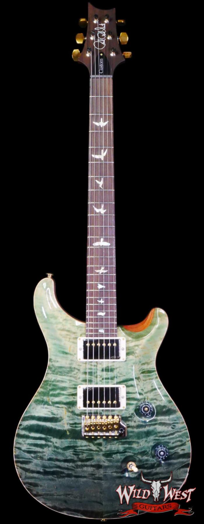 Paul Reed Smith PRS Wood Library 10 Top Quilt Custom 24 Brazilian Rosewood Fingerboard Trampas Green Fade - Image 1
