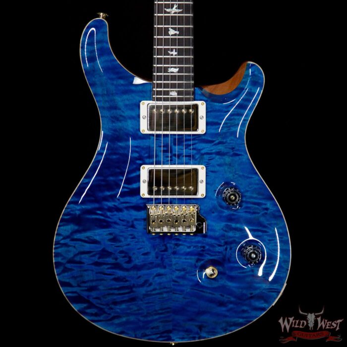 PRS Wood Library 10 Top Custom 24 Quilt Maple Top Brazilian Rosewood Board Aquamarine - Image 3