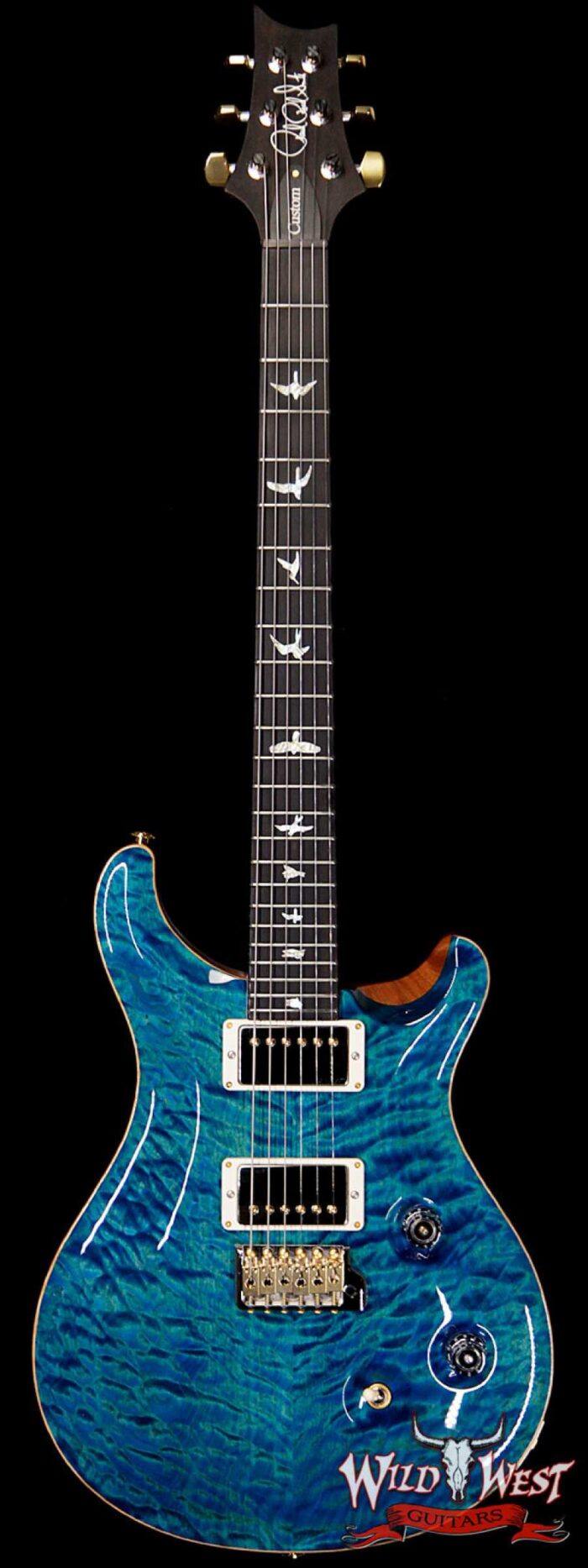Paul Reed Smith PRS Wood Library 10 Top Custom 24 Quilt Maple Top Ebony Fingerboard Aquamarine - Image 1