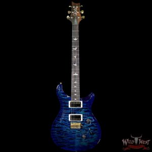 PRS Wood Library 10 Top Custom 24 Quilt Top Flame Maple Neck Brazilian Rosewood Board Faded Blue Wrapburst - Image 5