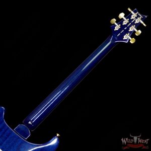 PRS Wood Library 10 Top Custom 24 Quilt Top Flame Maple Neck Brazilian Rosewood Board Faded Blue Wrapburst - Image 12