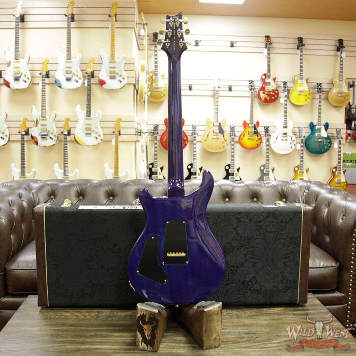 PRS Wood Library 10 Top Custom 24 Quilt Top Flame Maple Neck Brazilian Rosewood Board Faded Blue Wrapburst - Image 15
