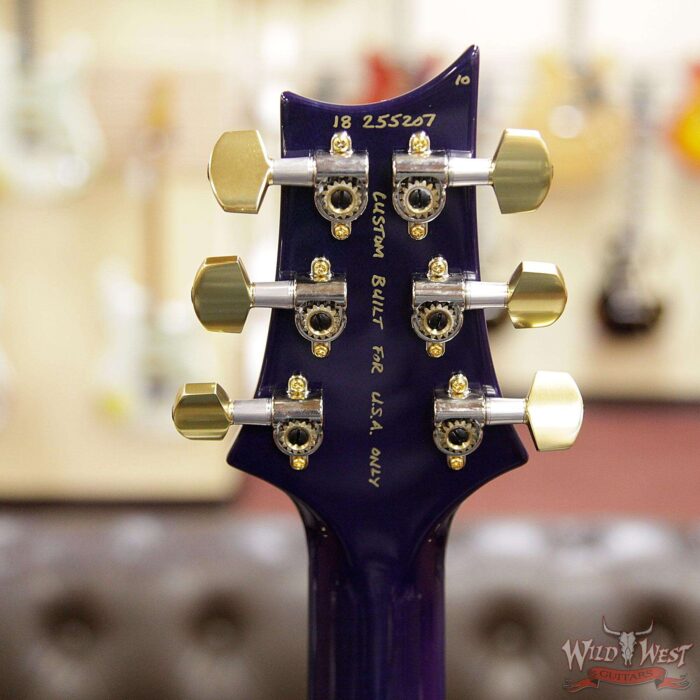 PRS Wood Library 10 Top Custom 24 Quilt Top Flame Maple Neck Brazilian Rosewood Board Faded Blue Wrapburst - Image 13