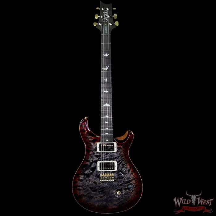 PRS Wood Library 10 Top Custom 24 Fatback Quilt Top Birdseye Neck Brazilian Rosewood Board Charcoal Cherry Burst - Image 5