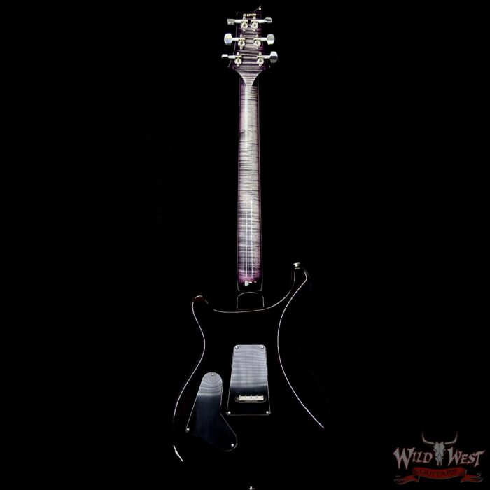 PRS Wood Library 10 Top Custom 24 Floyd Rose Quilt Top Flame Neck Ebony Board Charcoal Purple Burst - Image 6