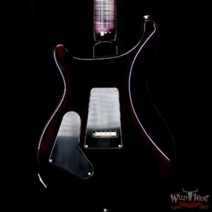 PRS Wood Library 10 Top Custom 24 Floyd Rose Quilt Top Flame Neck Ebony Board Charcoal Purple Burst - Image 7