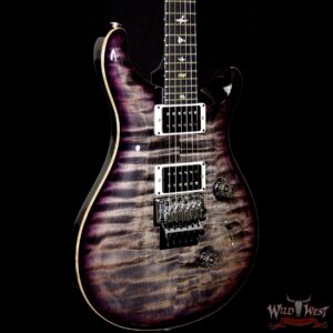 PRS Wood Library 10 Top Custom 24 Floyd Rose Quilt Top Flame Neck Ebony Board Charcoal Purple Burst - Image 4