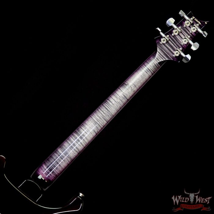 PRS Wood Library 10 Top Custom 24 Floyd Rose Quilt Top Flame Neck Ebony Board Charcoal Purple Burst - Image 12