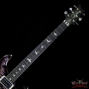 PRS Wood Library 10 Top Custom 24 Floyd Rose Quilt Top Flame Neck Ebony Board Charcoal Purple Burst - Image 8