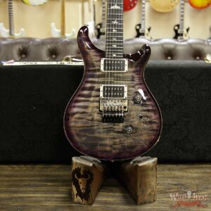 PRS Wood Library 10 Top Custom 24 Floyd Rose Quilt Top Flame Neck Ebony Board Charcoal Purple Burst - Image 10