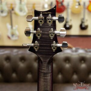PRS Wood Library 10 Top Custom 24 Floyd Rose Quilt Top Flame Neck Ebony Board Charcoal Purple Burst - Image 13